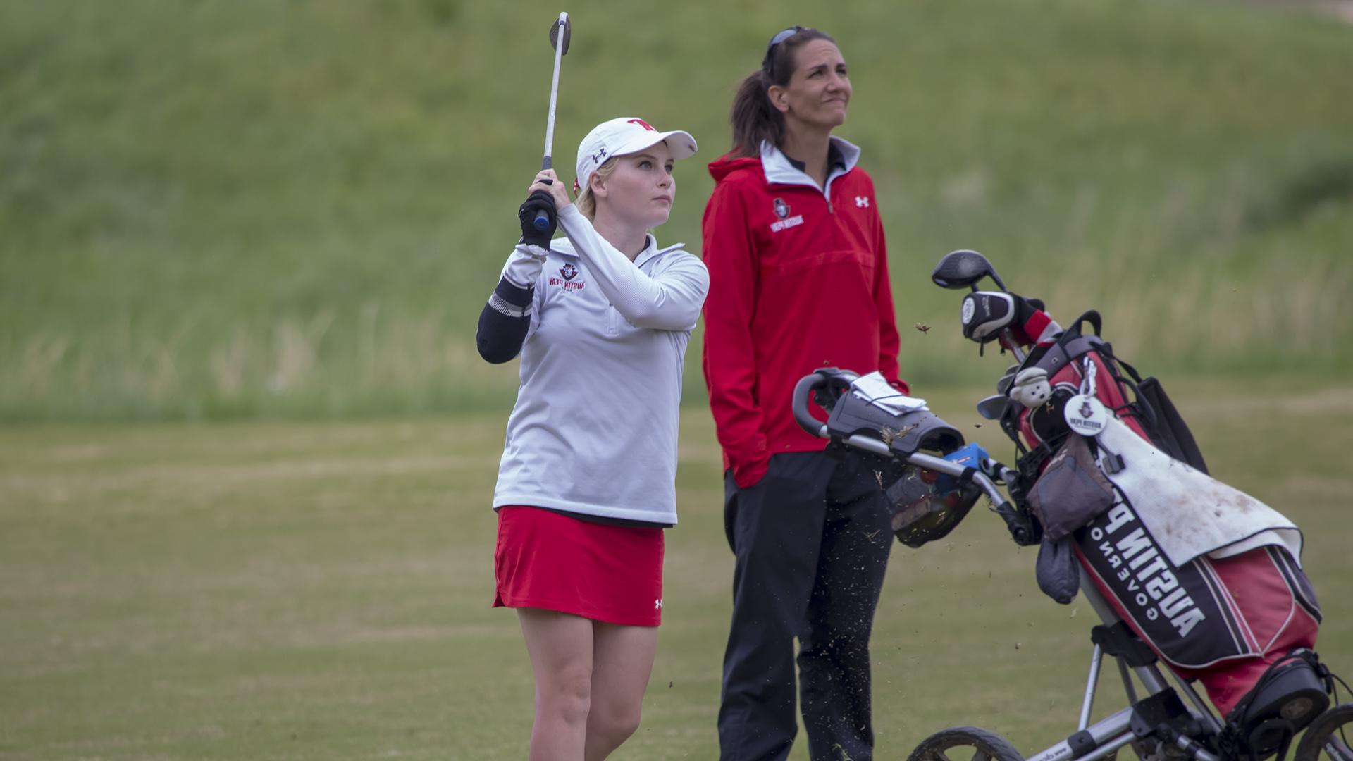 Stamps hits ball during Golf Tournament